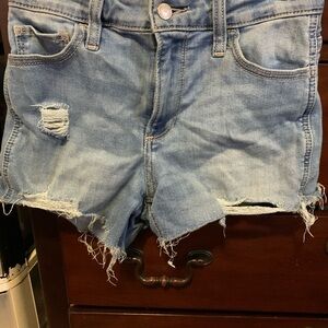 Hollister Light Blue Distressed Jean Shorts